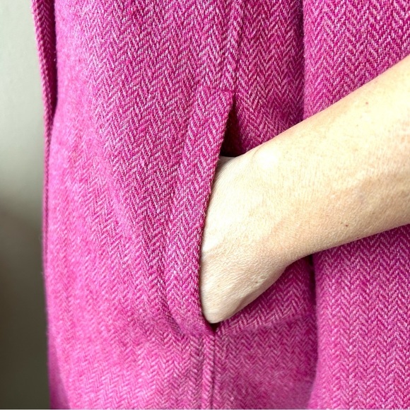 Style Pink Wool Herringbone Coat Jacket Size 8 - Picture 9 of 11